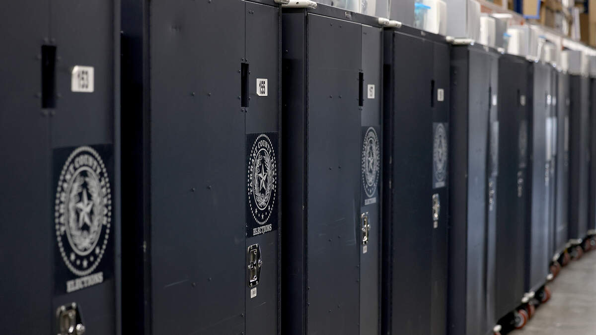 Election cabinets are stored Tarrant County Elections Warehouse on Monday, Aug. 31, 2026.